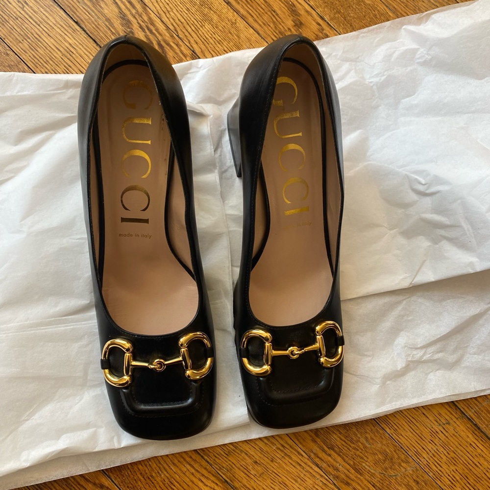 Gucci Women's Baby Flared Block Heel Pumps